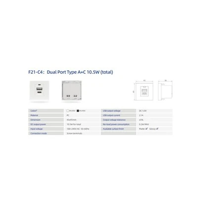 USB A USB C strømmodul
